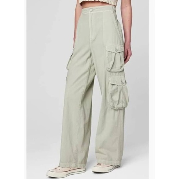 BLANKNYC Women's Cargo Pants Beige Lightweight Elastic Waistband Size L - Picture 1 of 5